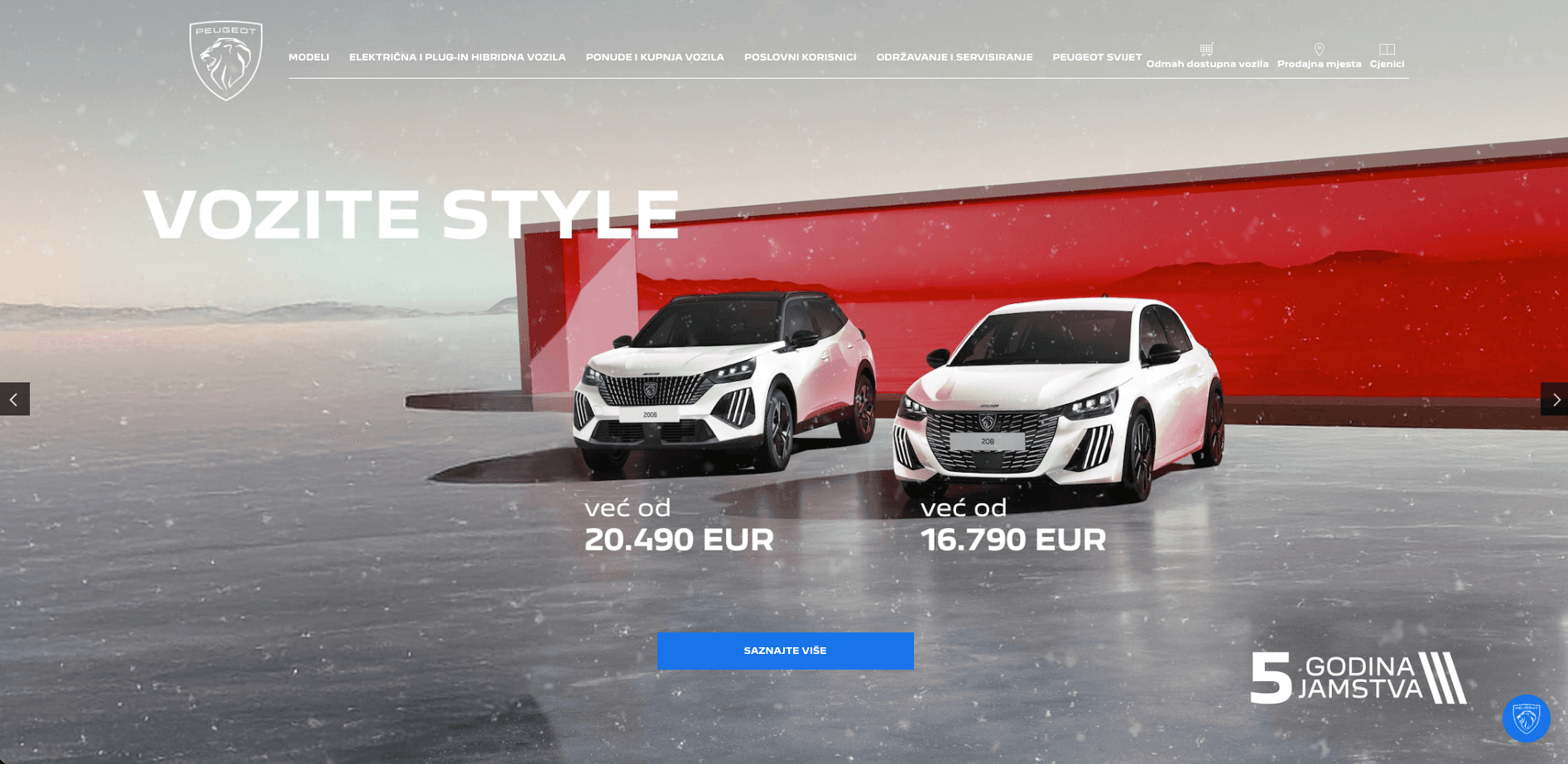 Web shop for Peugeot Croatia